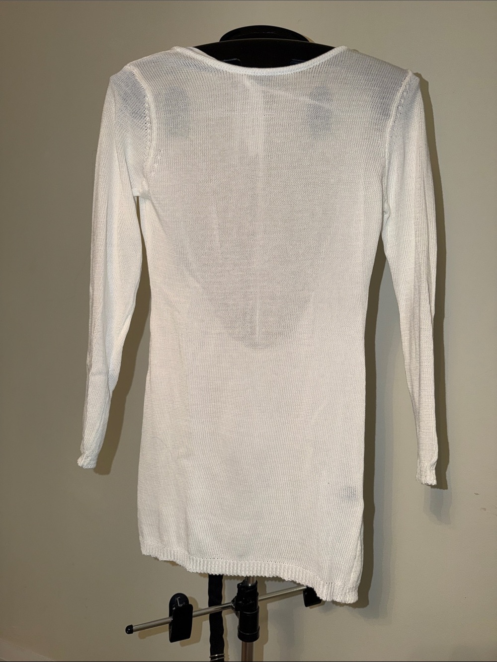 White Long Sleeve Knit Dress